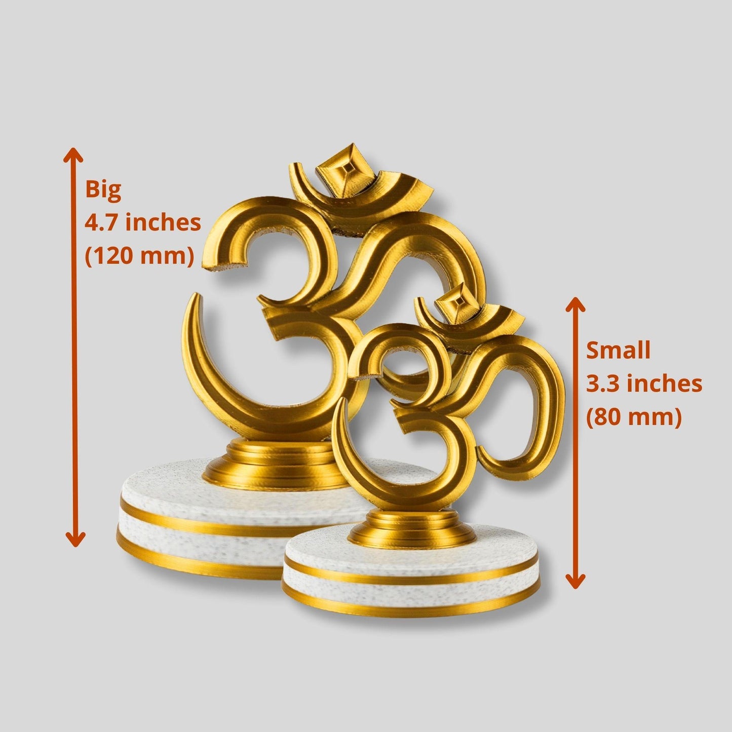 OM Symbol – Gold on Marble Tabletop Decor | Spiritual Indian Home Accent