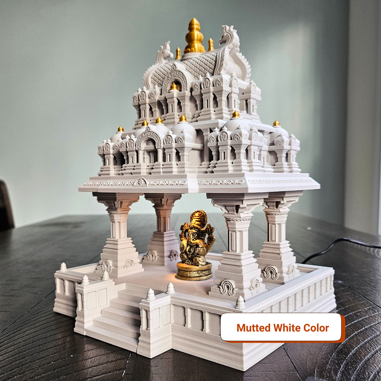 South Indian Temple Tabletop Model with flickering LED Light – Cultural Home Decor