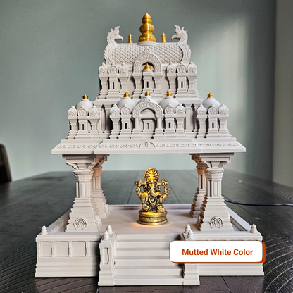 South Indian Temple Tabletop Model with flickering LED Light – Cultural Home Decor