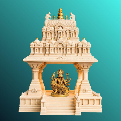 South Indian Temple Tabletop Model with LED Light – Cultural Home Decor