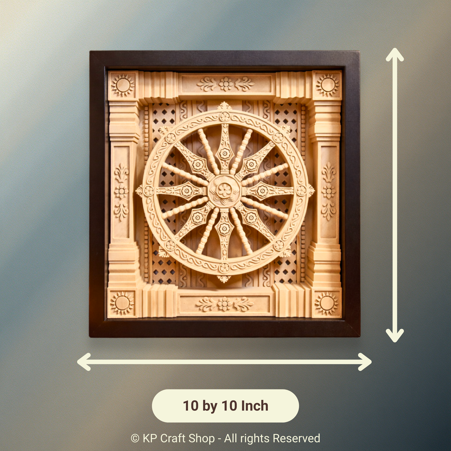 Konark Wheel 3D Printed Wall Frame – Indian Heritage Architectural Wall Decor