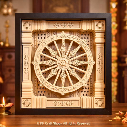 Konark Wheel 3D Printed Wall Frame – Indian Heritage Architectural Wall Decor