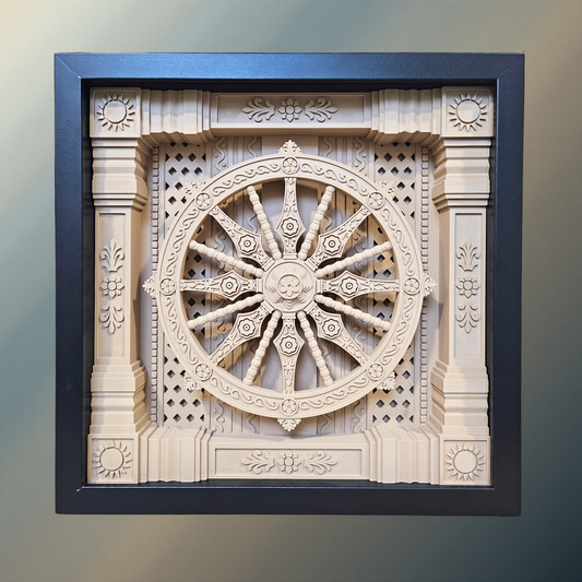 Konark Wheel 3D Printed Wall Frame – Indian Heritage Architectural Wall Decor