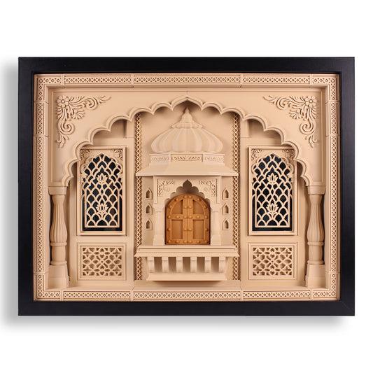 Rajasthani Palace-Inspired 3D Wall Art in Shadow Frame