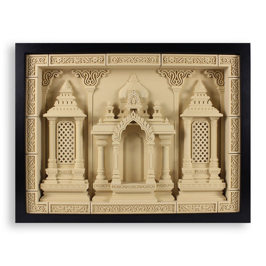 Heritage Temple Wall Frame – 3D Printed Indian Shrine Art