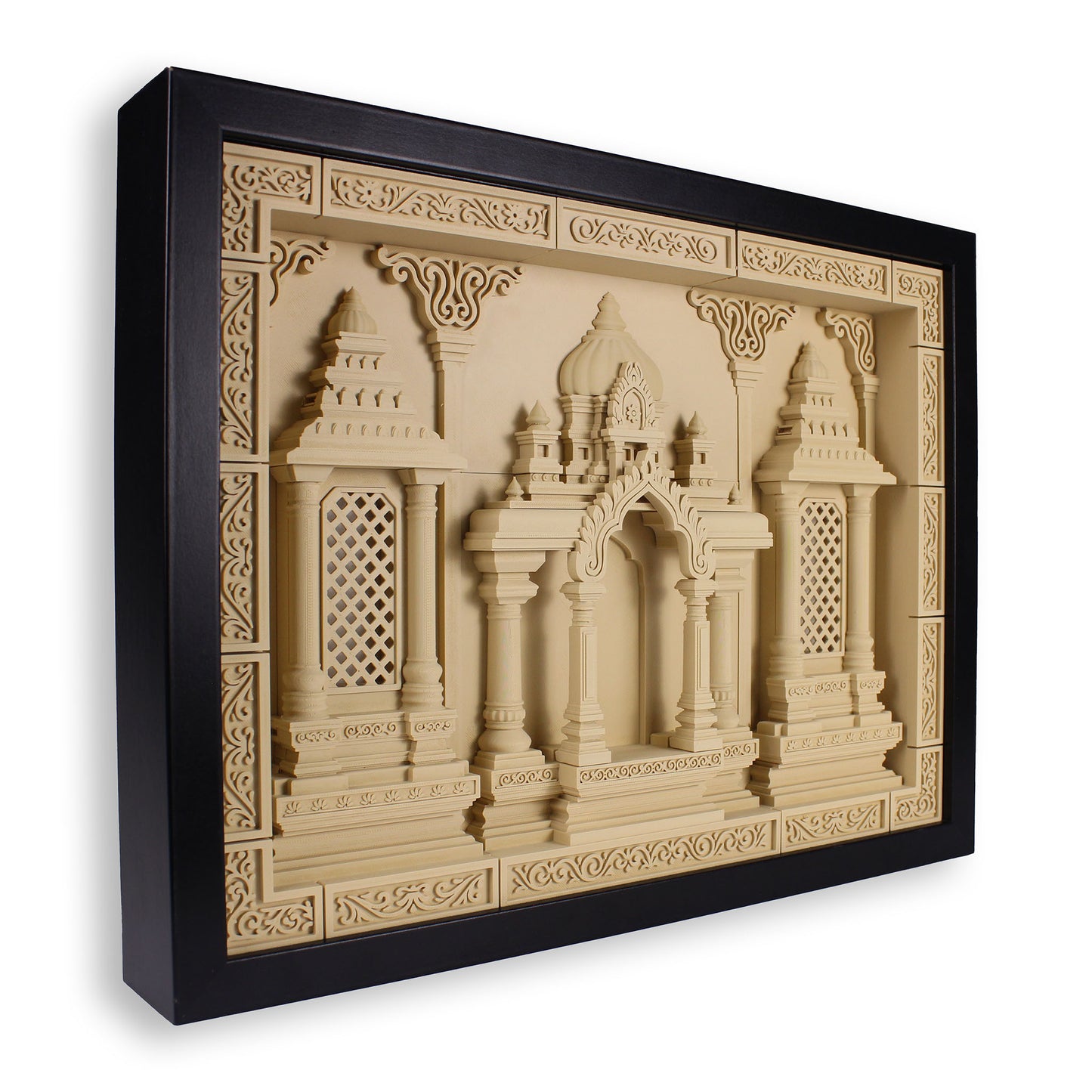 Heritage Temple Wall Frame – 3D Printed Indian Shrine Art