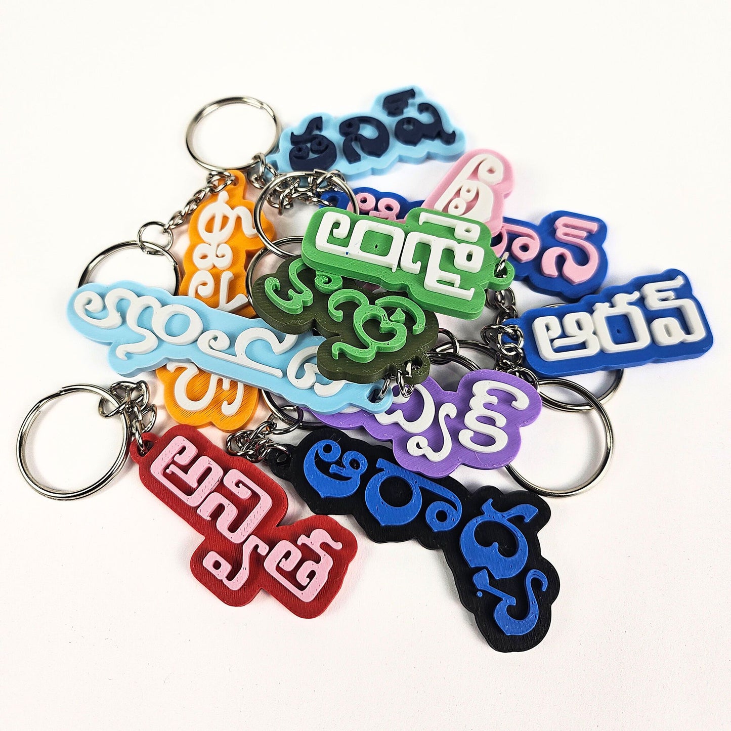Custom Telugu Name Keychain – 3D Printed