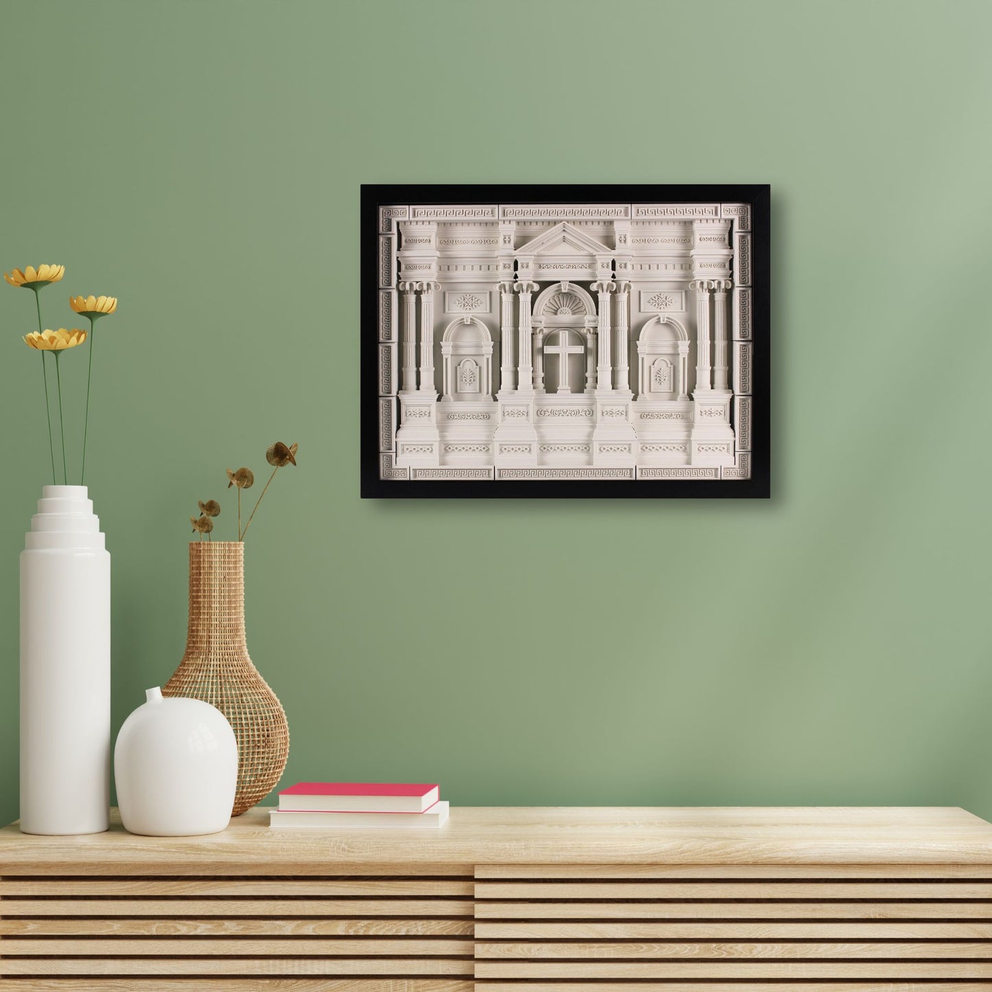 Roman Catholic Church Wall Art – 3D Printed Shadow Box Frame