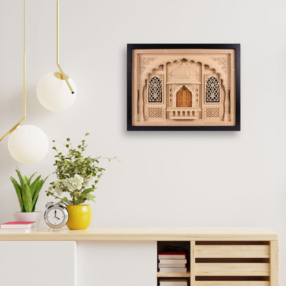 Rajasthani Palace-Inspired 3D Wall Art in Shadow Frame