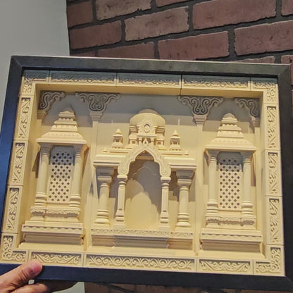 Heritage Temple Wall Frame – 3D Printed Indian Shrine Art