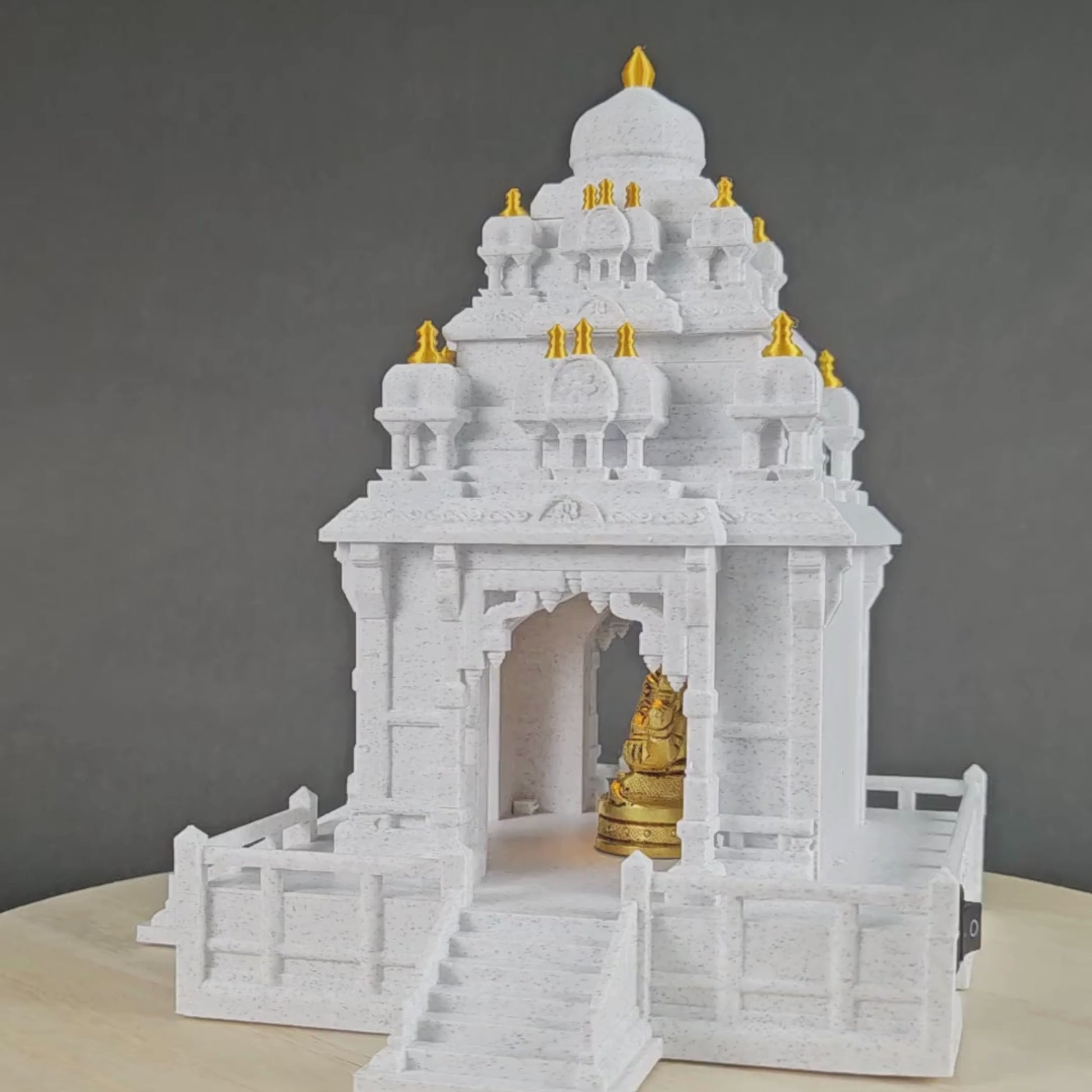 Marble-Style Indian Temple – Tabletop Mandir for Home or Office