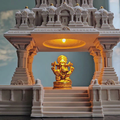 South Indian Temple Tabletop Model with LED Light – Cultural Home Decor