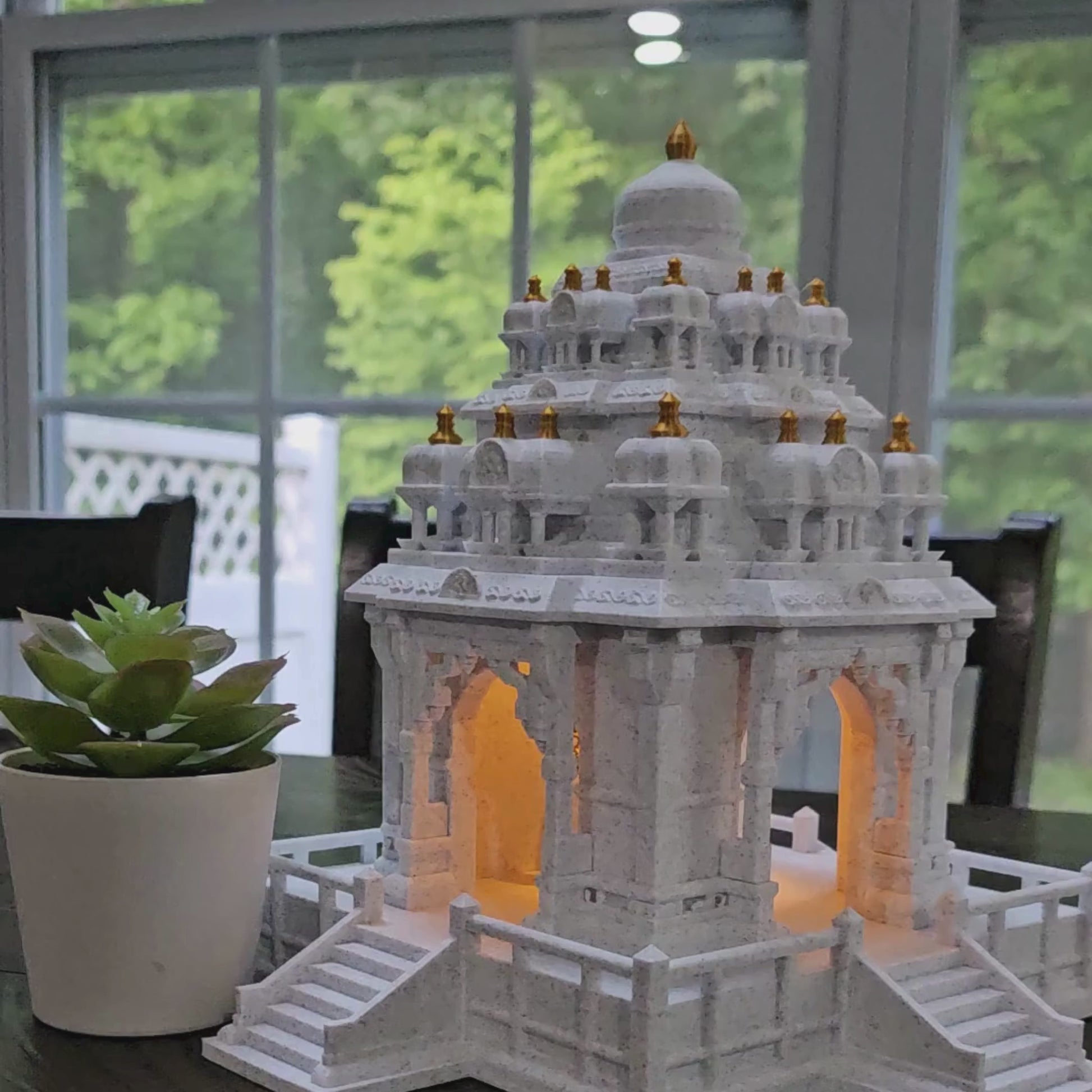 Marble-Style Indian Temple – Tabletop Mandir for Home or Office