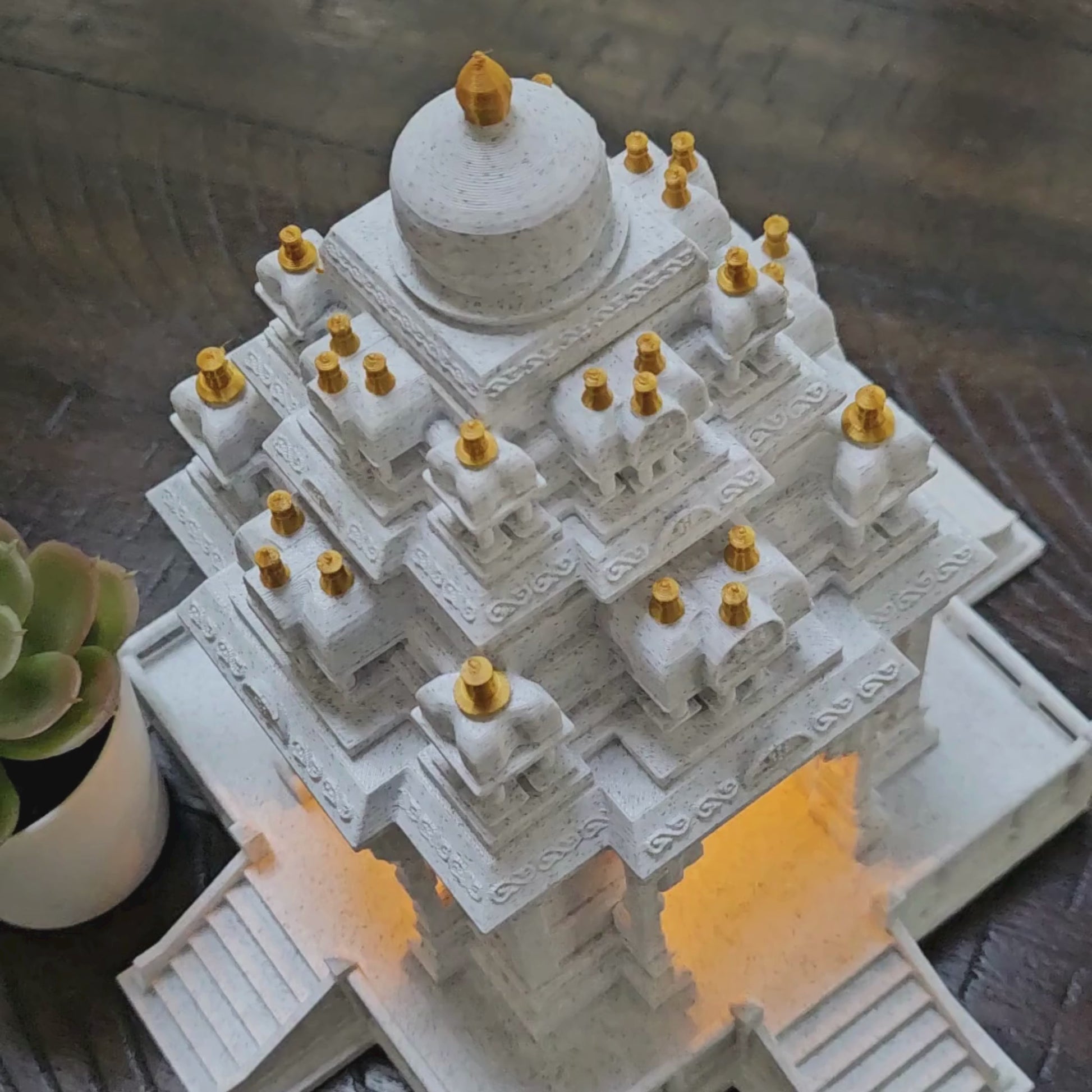 Marble-Style Indian Temple – Tabletop Mandir for Home or Office
